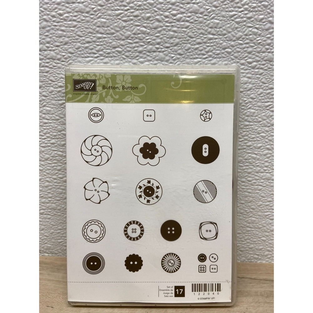 Stampin Up Button Button Set Of 17 Rubber Stamps